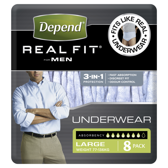 Picture of Depend U/Wear Realfit Male Lge 8