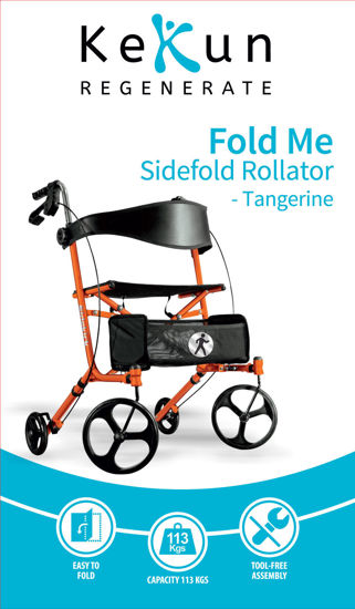 Picture of Kekun Fold Me Sidefold Rollator Tangerine